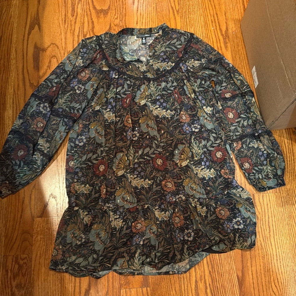 Aqua flouncy full printed dark green mini dress size s
